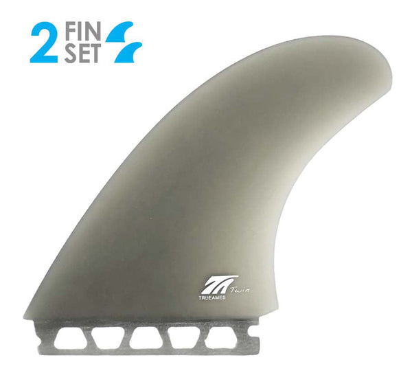 True Ames Futures Fiberglass Twin Fin Set-Smoke — REAL Watersports