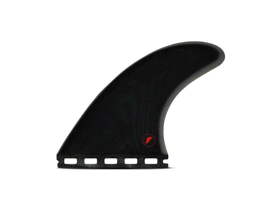 Futures EA Rake Control Fiberglass Tri Fin Set-Black/Grey-Large