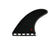 Futures EA Rake Control Fiberglass Tri Fin Set-Black/Grey-Large