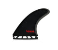 Futures EA Rake Control Fiberglass Tri Fin Set-Black/Grey-Large
