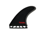 Futures EA Rake Control Fiberglass Tri Fin Set-Black/Grey-Large