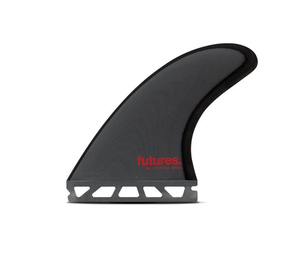 Futures EA Rake Fiberglass Tri Fin Set-Grey/Black-Medium