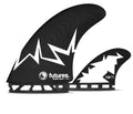 Futures Glenn Pang Fiberglass Twin +1 Fin Set-Black/White