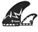 Futures Glenn Pang Fiberglass Twin +1 Fin Set-Black/White
