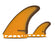 Futures Akila Fiberglass Twin + 1 Fin Set-Orange/Brown