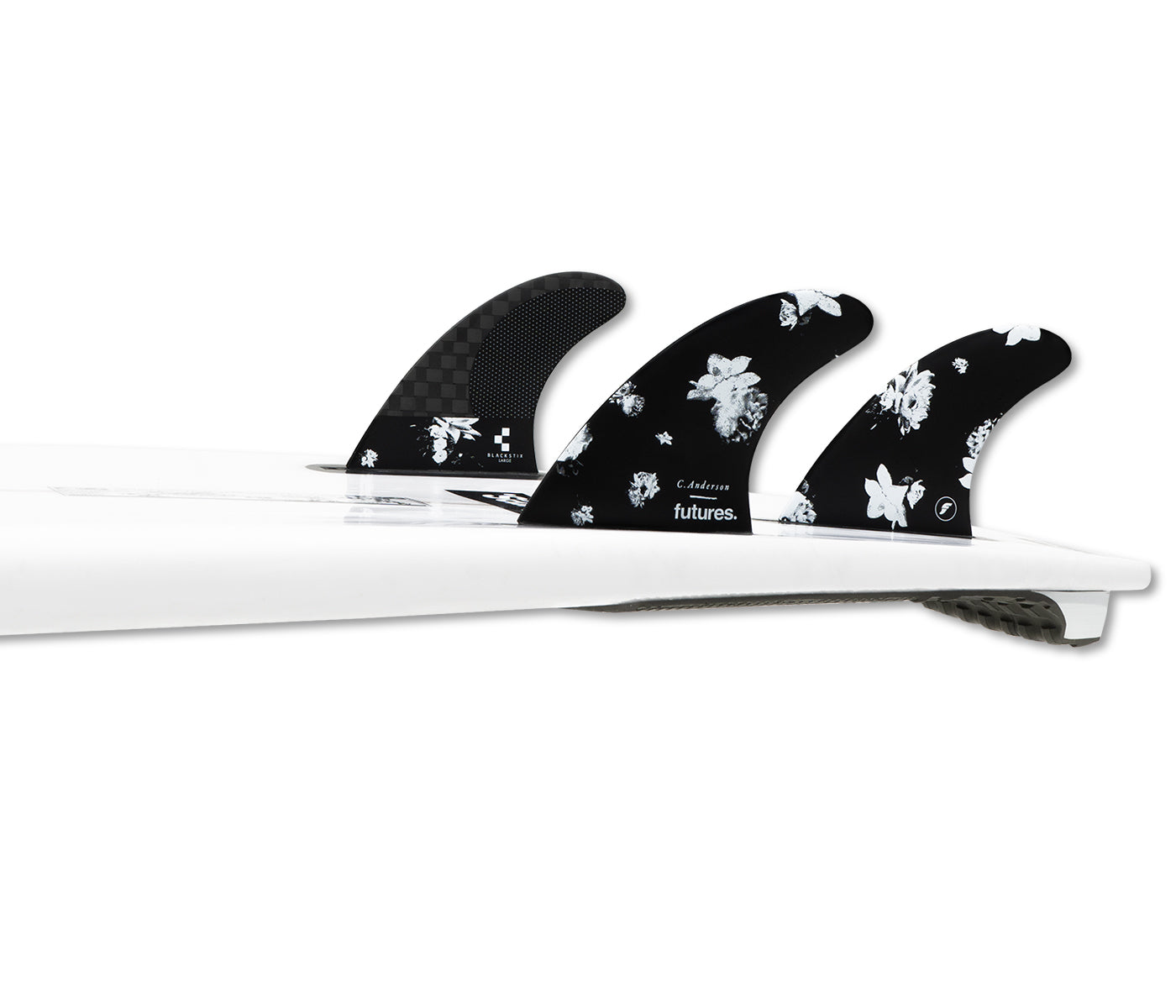 Futures Ando Blackstix Tri Fin Set-Black-Large – REAL Watersports