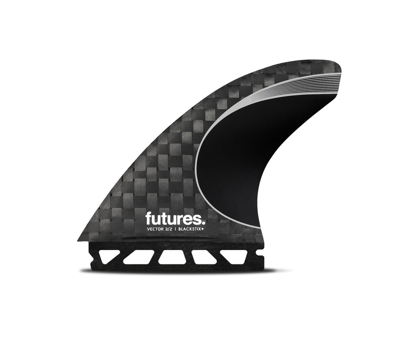 Futures Vector 3/2 Blackstix Tri Fin Set-Silver-Large