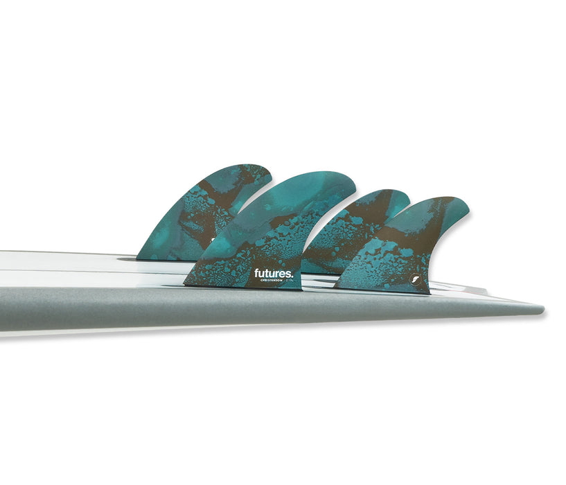 Futures Christenson Honeycomb Tri/Quad Fin Set-Blue/Brown-Medium