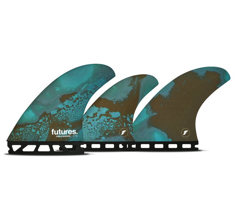 Futures Christenson Honeycomb Tri/Quad Fin Set-Blue/Brown-Medium