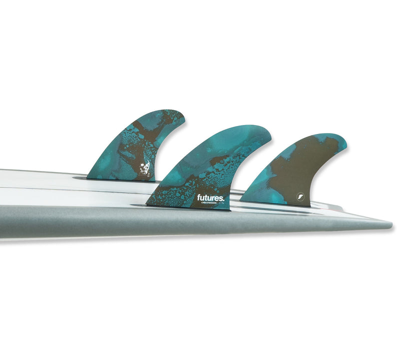 Futures Christenson Honeycomb Tri/Quad Fin Set-Blue/Brown-Medium