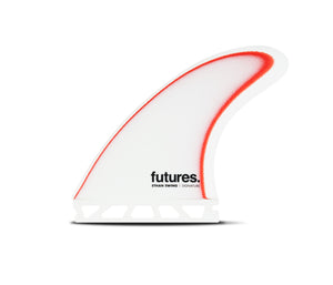 Futures Ethan Ewing Fiberglass Tri Fin Set-White/Red-Large