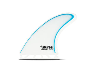 Futures Ethan Ewing Fiberglass Tri Fin Set-White/Blue-Medium