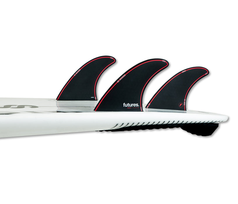 Futures Jordy Honeycomb Tri Fin Set-Black/Red-Large