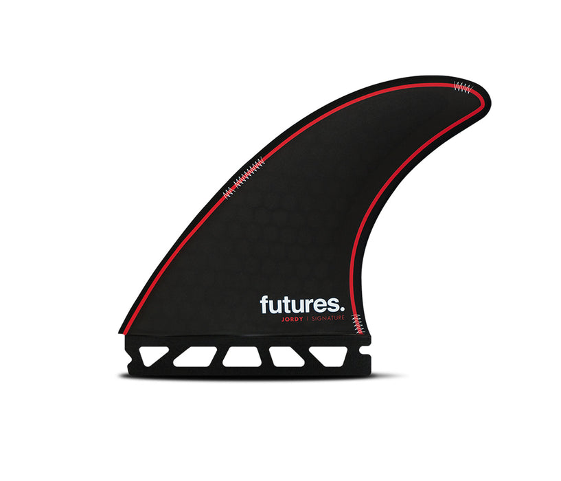 Futures Jordy Honeycomb Tri Fin Set-Black/Red-Large