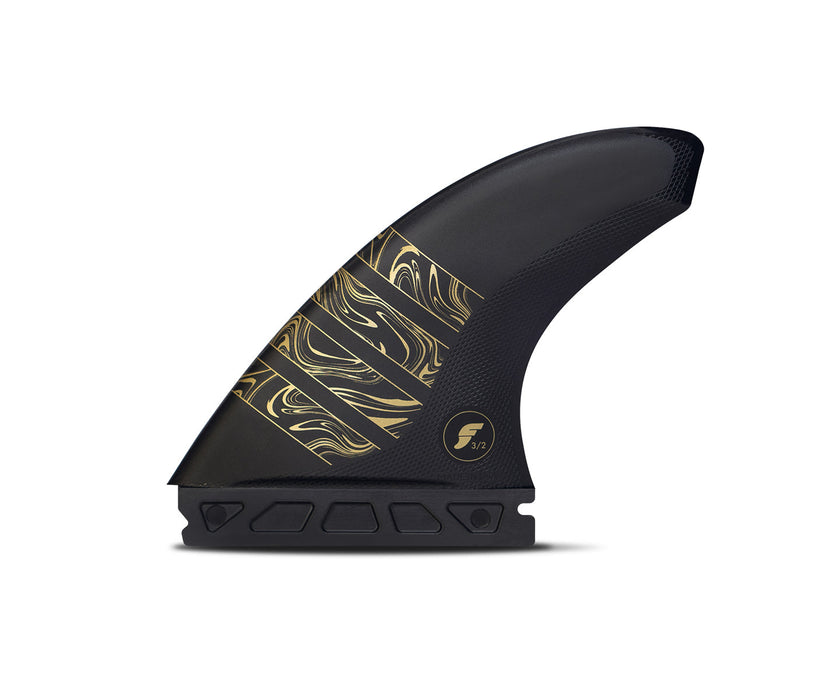 Futures Alpha 3/2 Carbon Tri Fin Set-Black/Gold-Medium