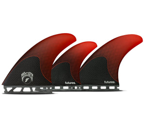 Futures Mayhem 3.0 Honeycomb Tri/Quad Fin Set-Red-Large