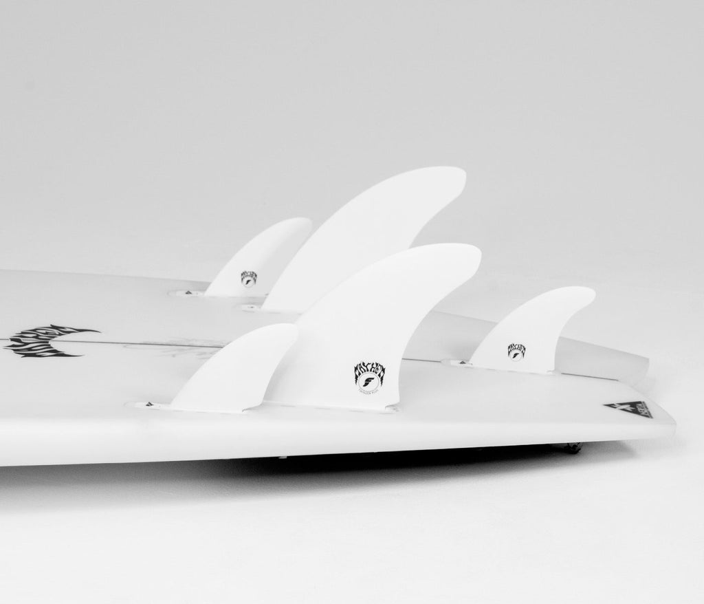 Futures Mayhem Plus Fiberglass Twinzer Fin Set-White-Large
