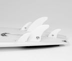 Futures Mayhem Plus Fiberglass Twinzer Fin Set-White-Large