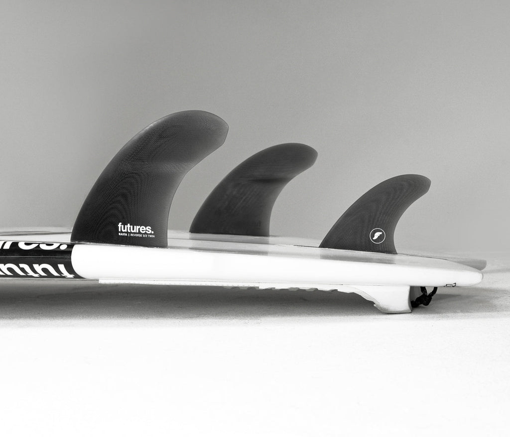 Futures Rasta 3/2 Reverse Fiberglass Twin + 1 Fin Set-Smoke