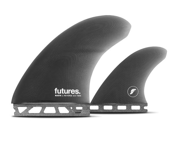 Futures Rasta 3/2 Reverse Fiberglass Twin + 1 Fin Set-Smoke — REAL