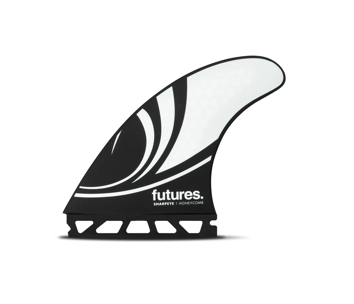 Futures Sharp Eye Honeycomb Tri Fin Set-Black/White-Large