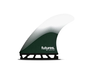 Futures TP1  Honeycomb Tri Fin Set-White/Forest Green-Large