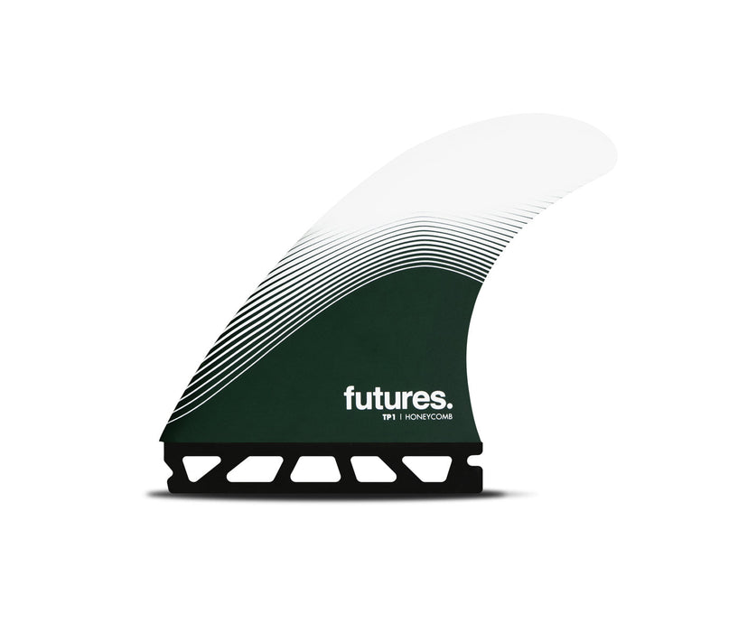 Futures TP1  Honeycomb Tri Fin Set-White/Forest Green-Large