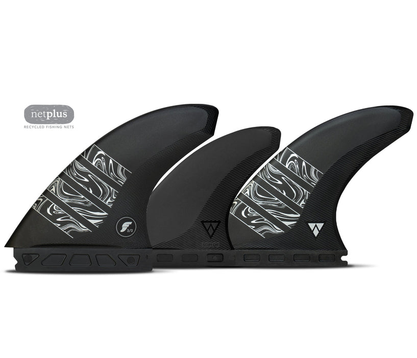 Futures Alpha Vector 3/2 Tri/Quad Fin Set-Carbon/Silver