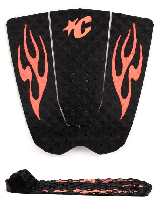 Creatures Griffin Colapinto Signature Traction Pad-Black Fluro Red Flames