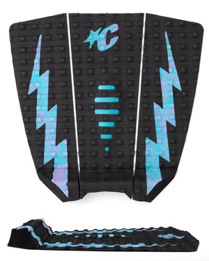 Creatures Mick Eugene Fanning Signature Traction Pad-Black Fluro Blue Lavender Swirl