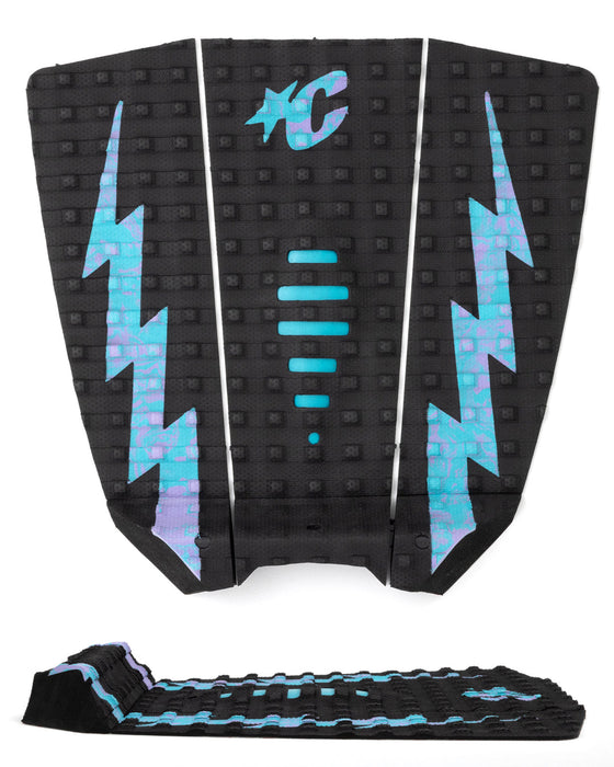 Creatures Mick Eugene Fanning Signature Traction Pad-Black Fluro Blue Lavender Swirl
