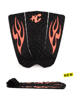 Creatures Griffin Colapinto Grom Traction Pad-Black Fluro Red Flames