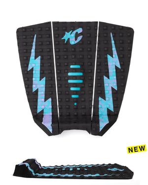 Creatures Mick Fanning Lite Grom Traction Pad-Black Fluro Blue Lavender Swirl