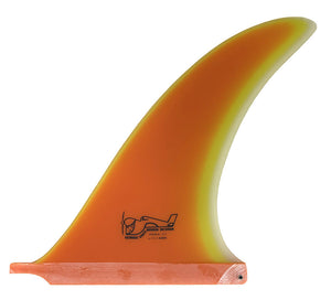 True Ames Greenough Stage III Fiberglass Single Fin-Orange