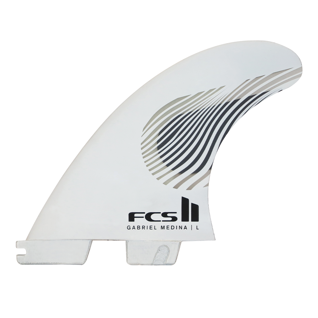 FCS II Gabriel Medina PC Tri Fin Set-Black/White-Large