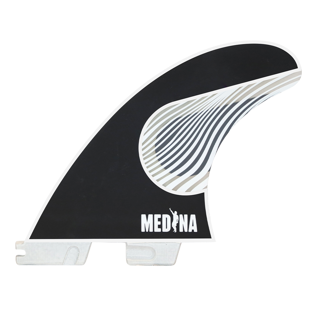 FCS II Gabriel Medina PC Tri Fin Set-Black/White-Large