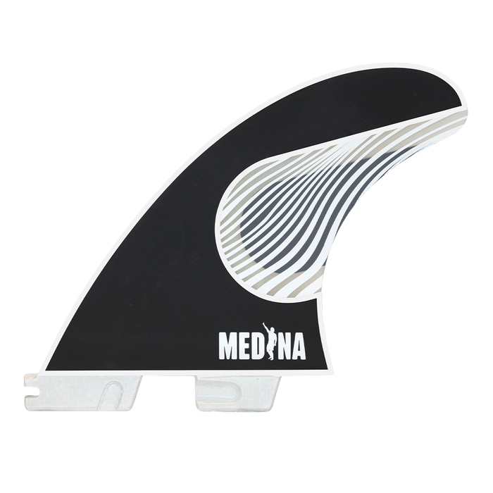 FCS II Gabriel Medina PC Tri Fin Set-Black/White-Medium