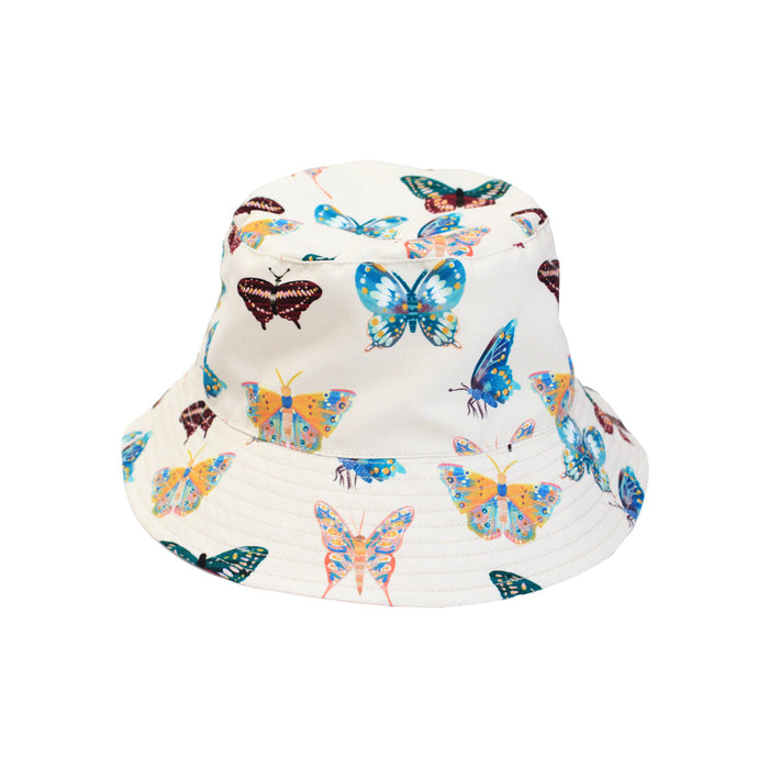 Emerson & Friends Wings of Paradise Butterflies Rev Bucket Hat-Beige/Multi