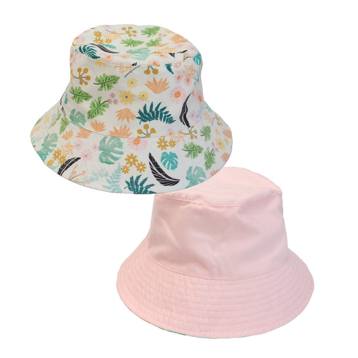 Emerson & Friends Tropical Blooms Reversible Bucket Hat-Beige/Multi