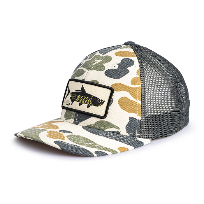 Cordina Tarpon Trucker Hat-Stone Camo/Charcoal