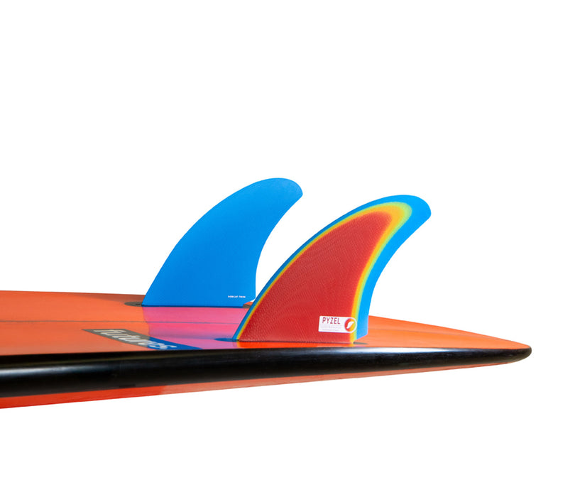 Futures Pyzel Bobcat Fiberglass Twin Fin Set-Rainbow