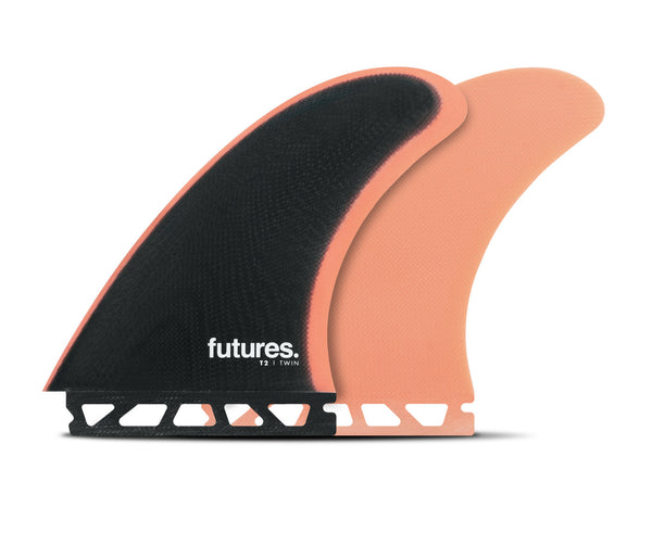 FUTURES ツインフィン EN Fiberglass Futures T2 Fiberglass Twin Fin Set-Indigo/Rose — REAL Watersports