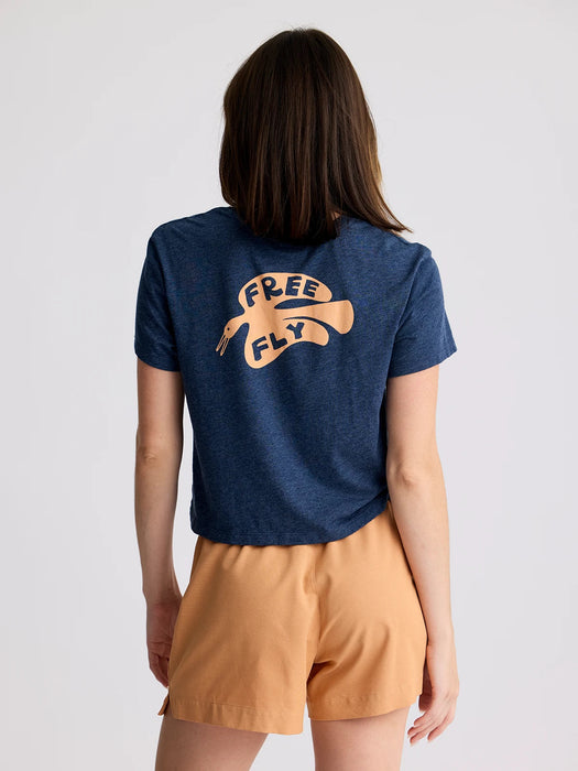 Free Fly High Flyer Tee-Heather Navy