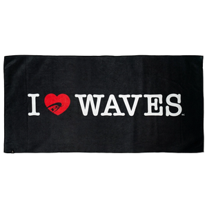 Slowtide x REAL I Love Waves Quick-Dry Towel-Black