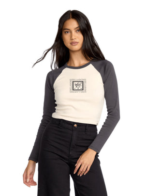 Billabong Fierce Paradise Raglan L/S Tee-Black Sands
