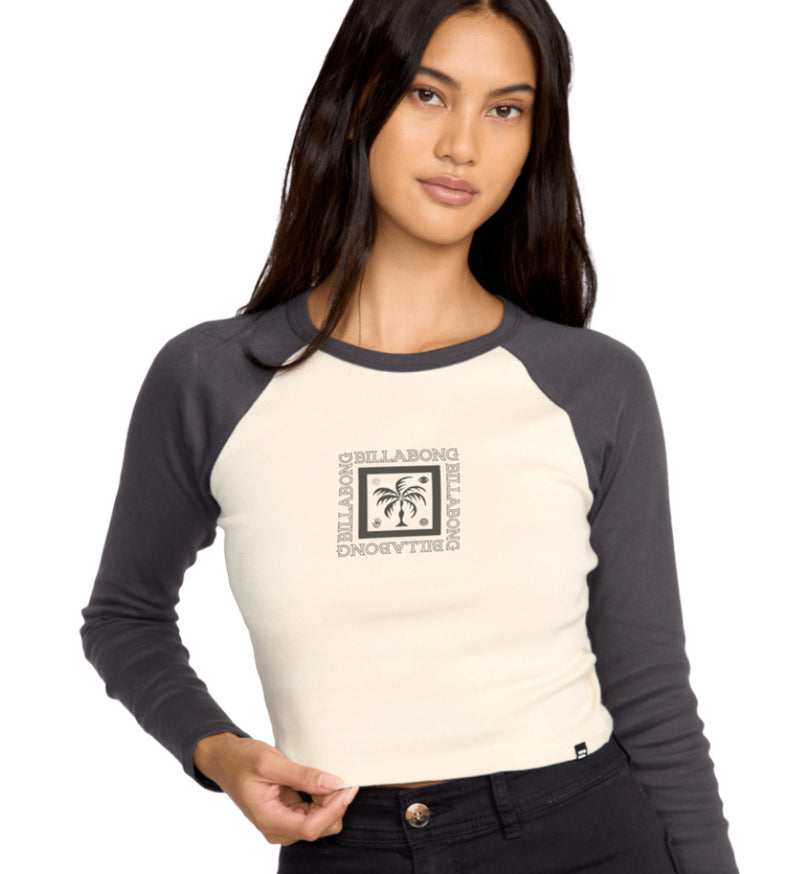 Billabong Fierce Paradise Raglan L/S Tee-Black Sands