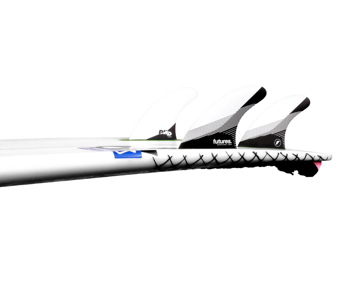 Futures DHD Honeycomb Tri Fin Set-Black/White-Medium – REAL