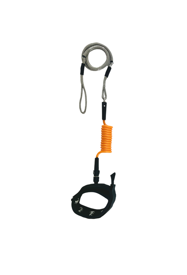 Kaohi Inviz Hybrid Ankle Leash-Orange-3.5' + 20" x 7mm