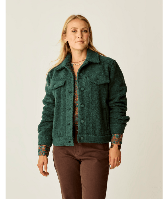 Carve Designs Rhea Boucle Trucker Jacket-Pine
