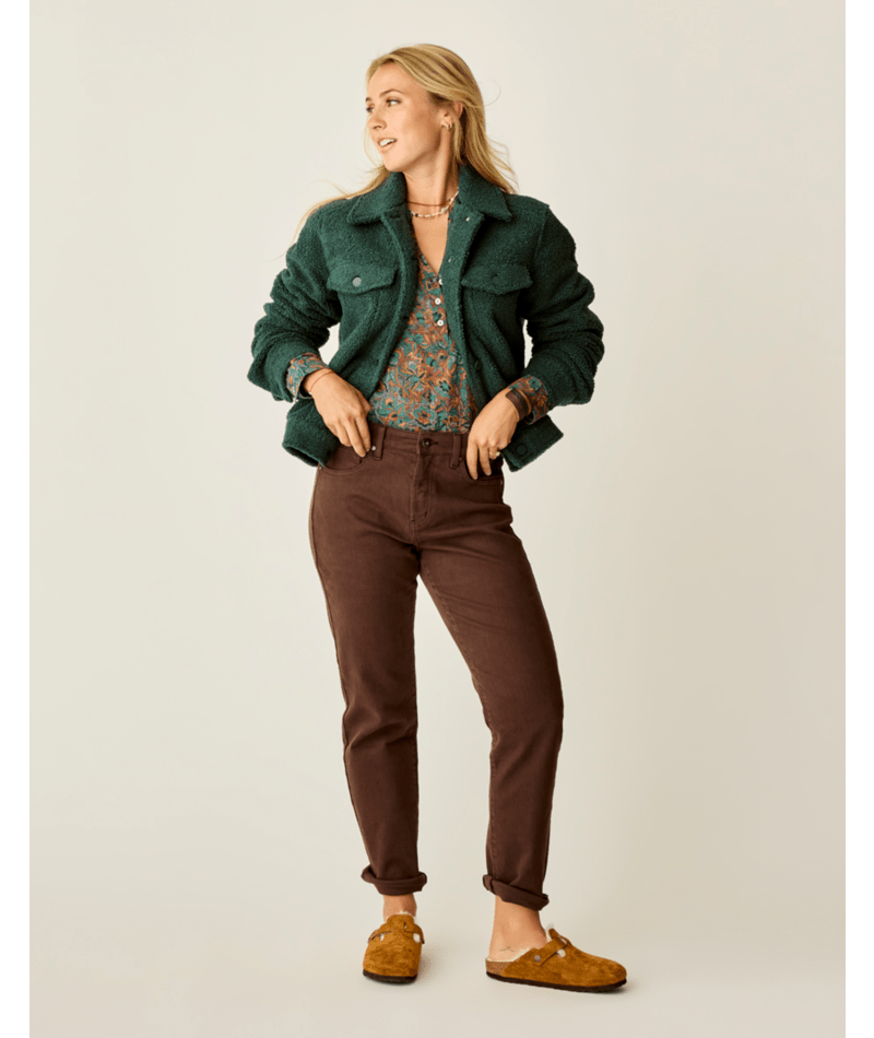 Carve Designs Rhea Boucle Trucker Jacket-Pine